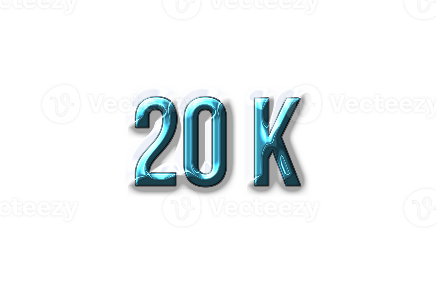 20 k subscribers celebration greeting Number with plastic design png