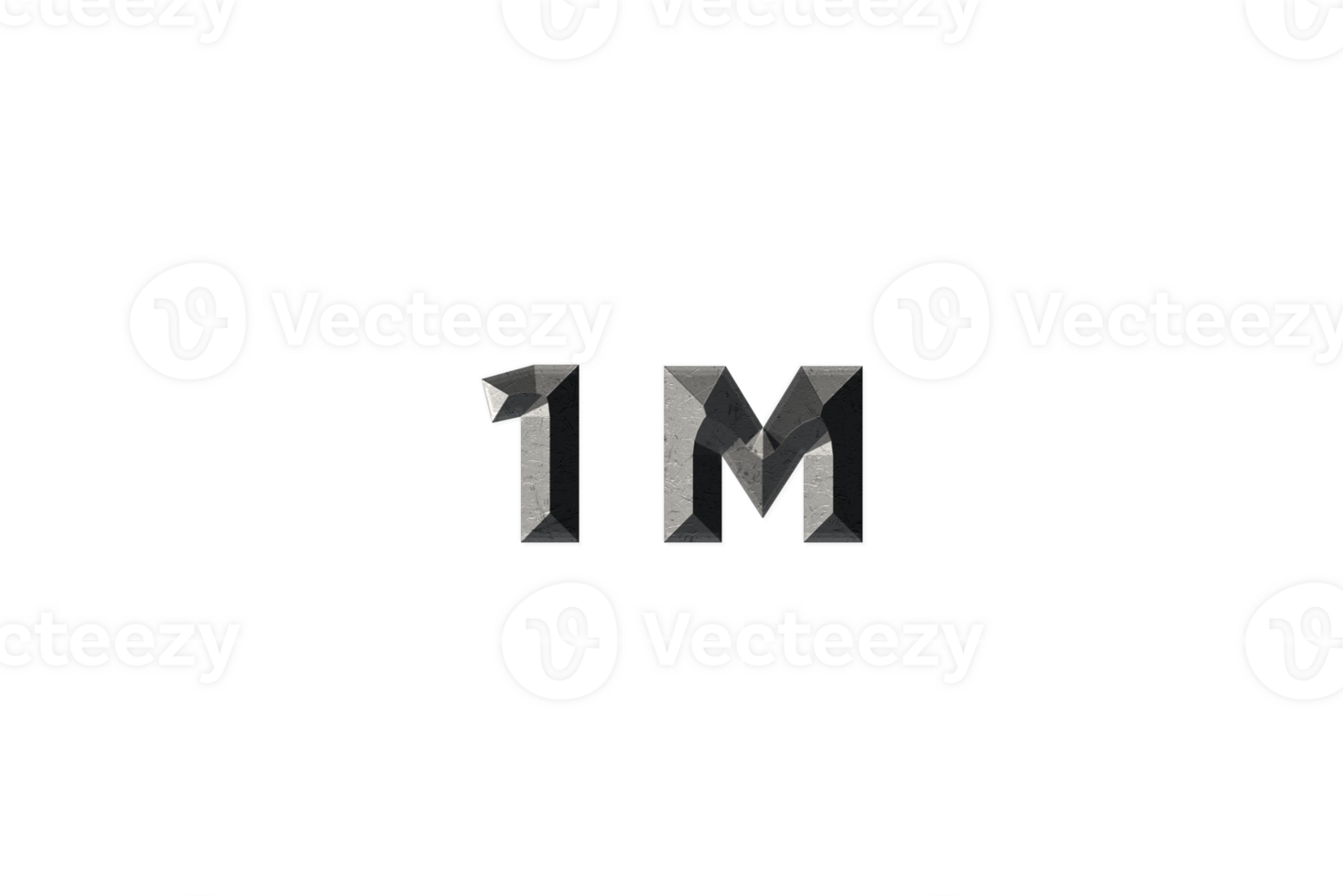 1 million subscribers celebration greeting Number with elegant design png