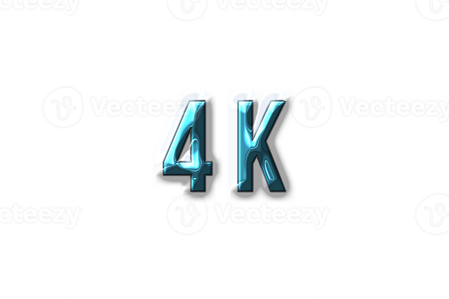 4 k subscribers celebration greeting Number with plastic design png