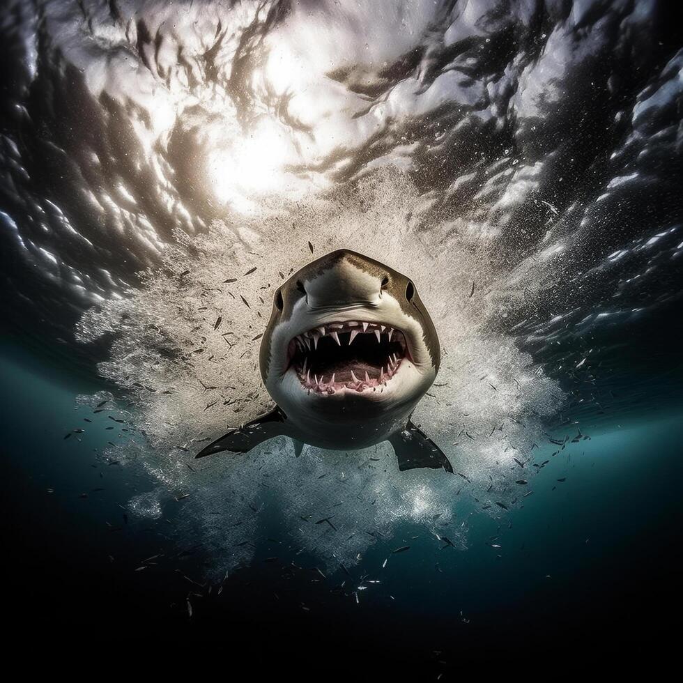 Shark underwater. Illustration photo