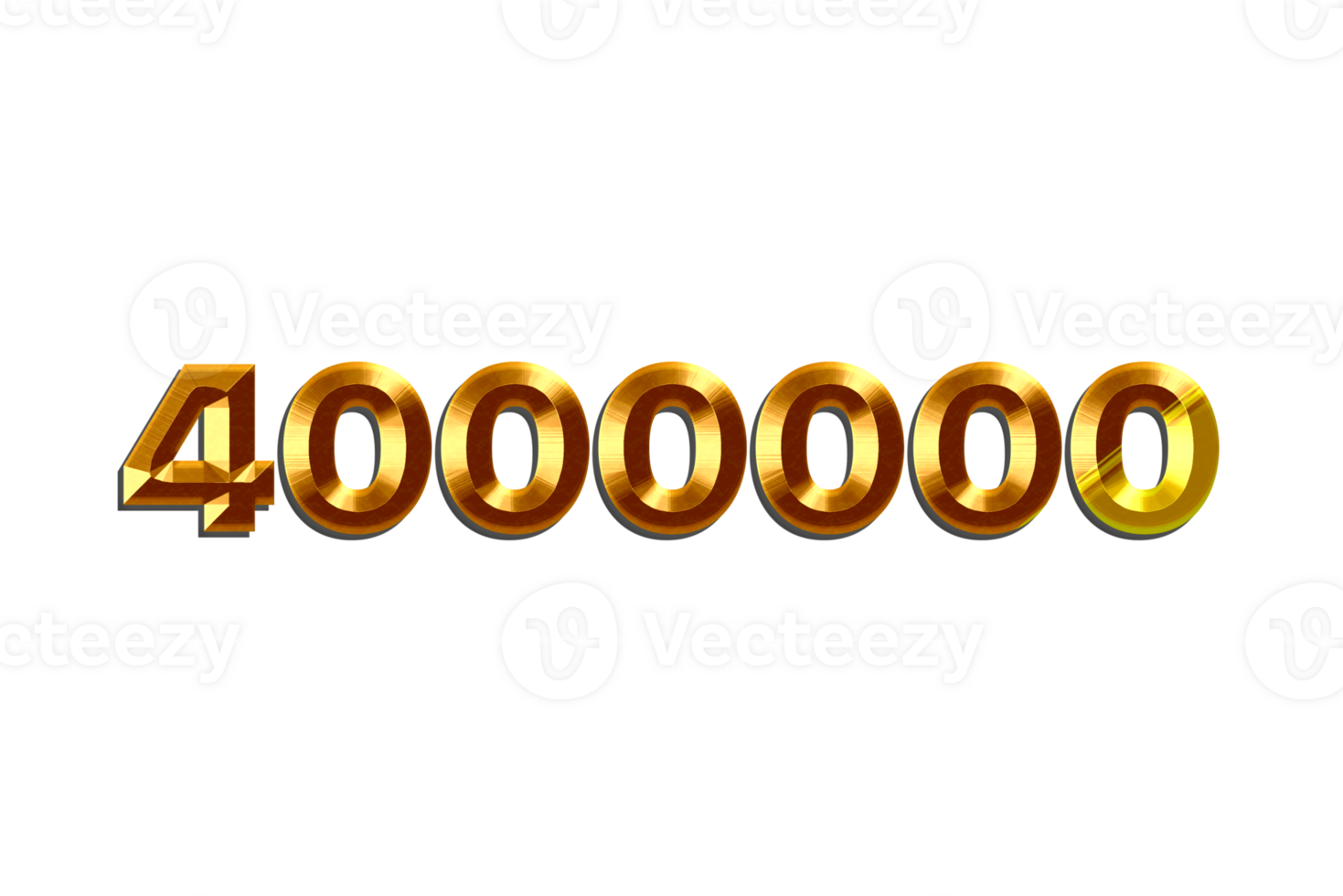 4000000 subscribers celebration greeting Number with golden design png