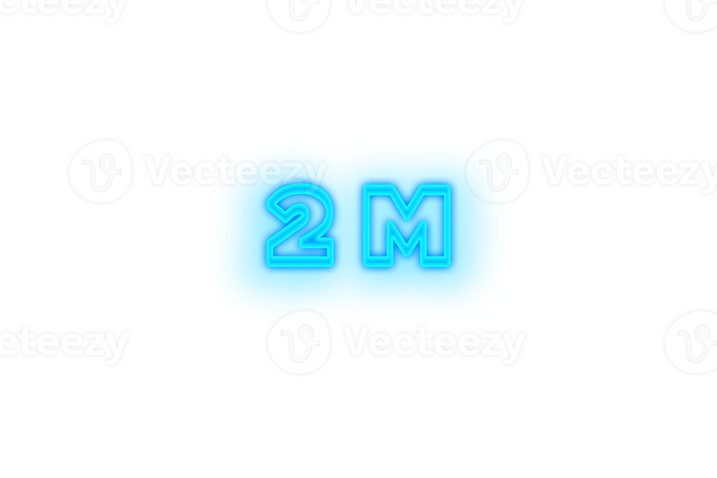 2 million subscribers celebration greeting Number with glow design png