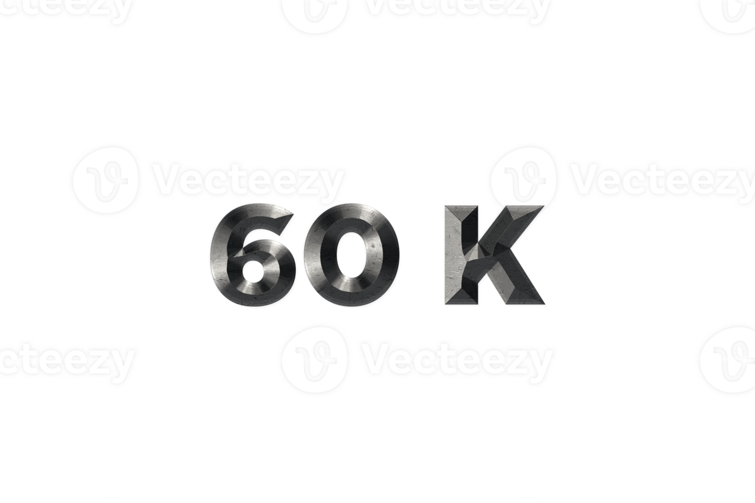60 k subscribers celebration greeting Number with elegant design png
