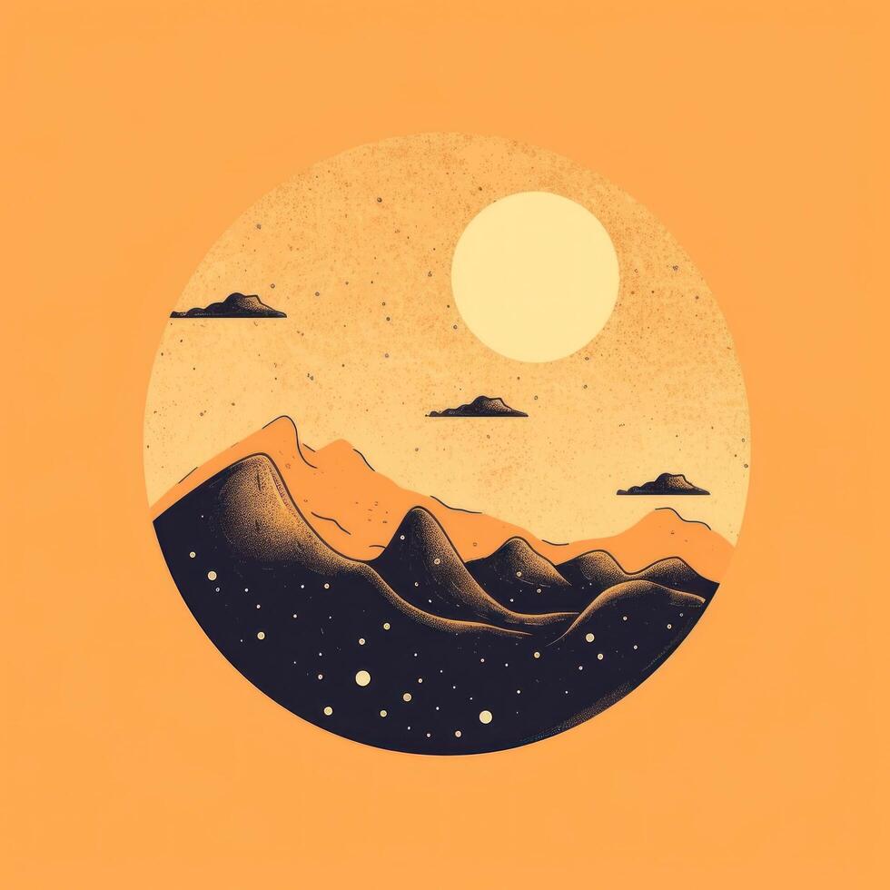 Moon simple illustration. Illustration photo