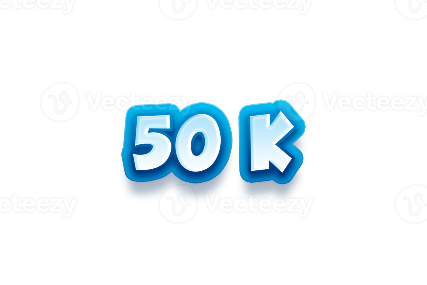 50 k subscribers celebration greeting Number with modren blue design png