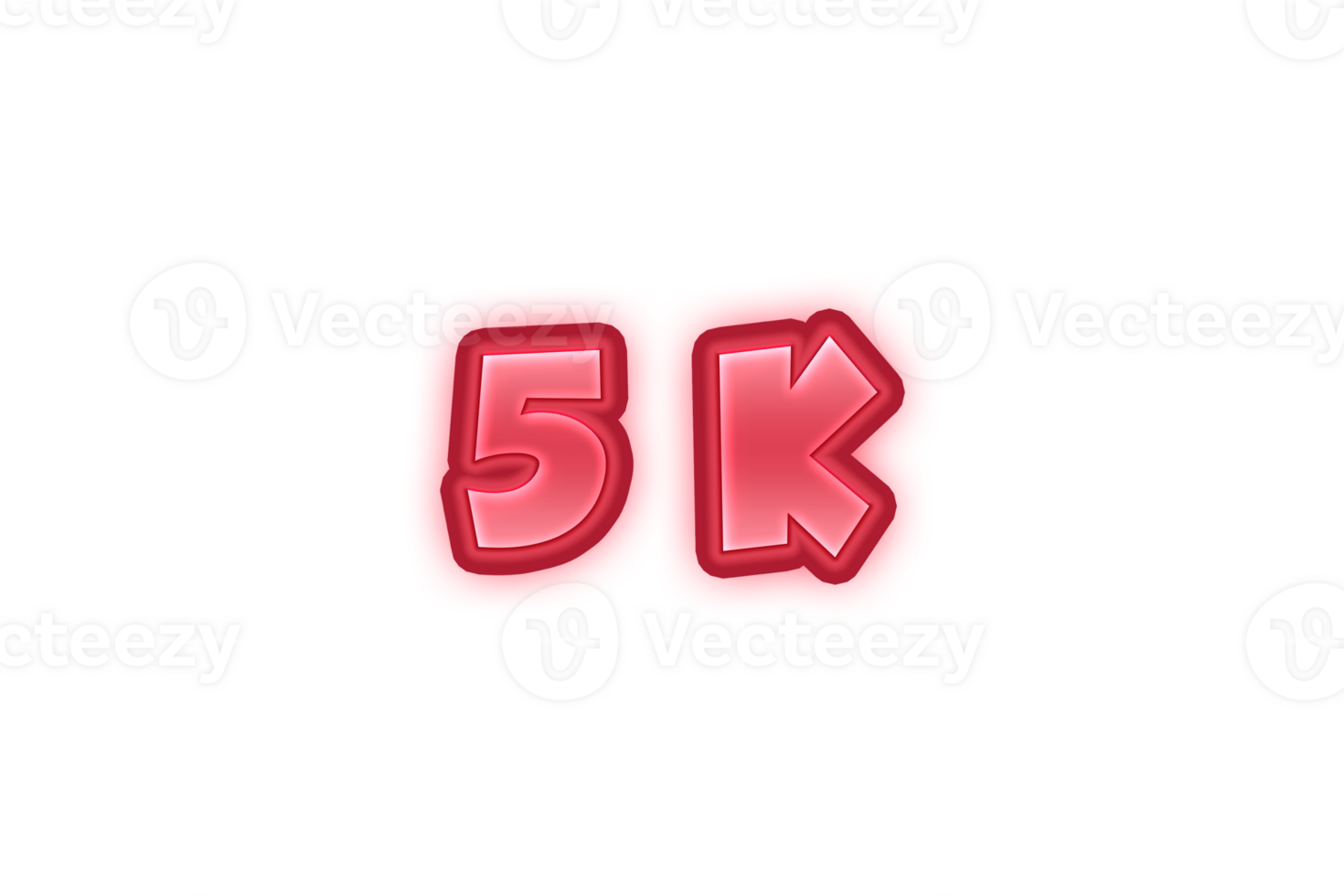 5 k subscribers celebration greeting Number with red embossed design png