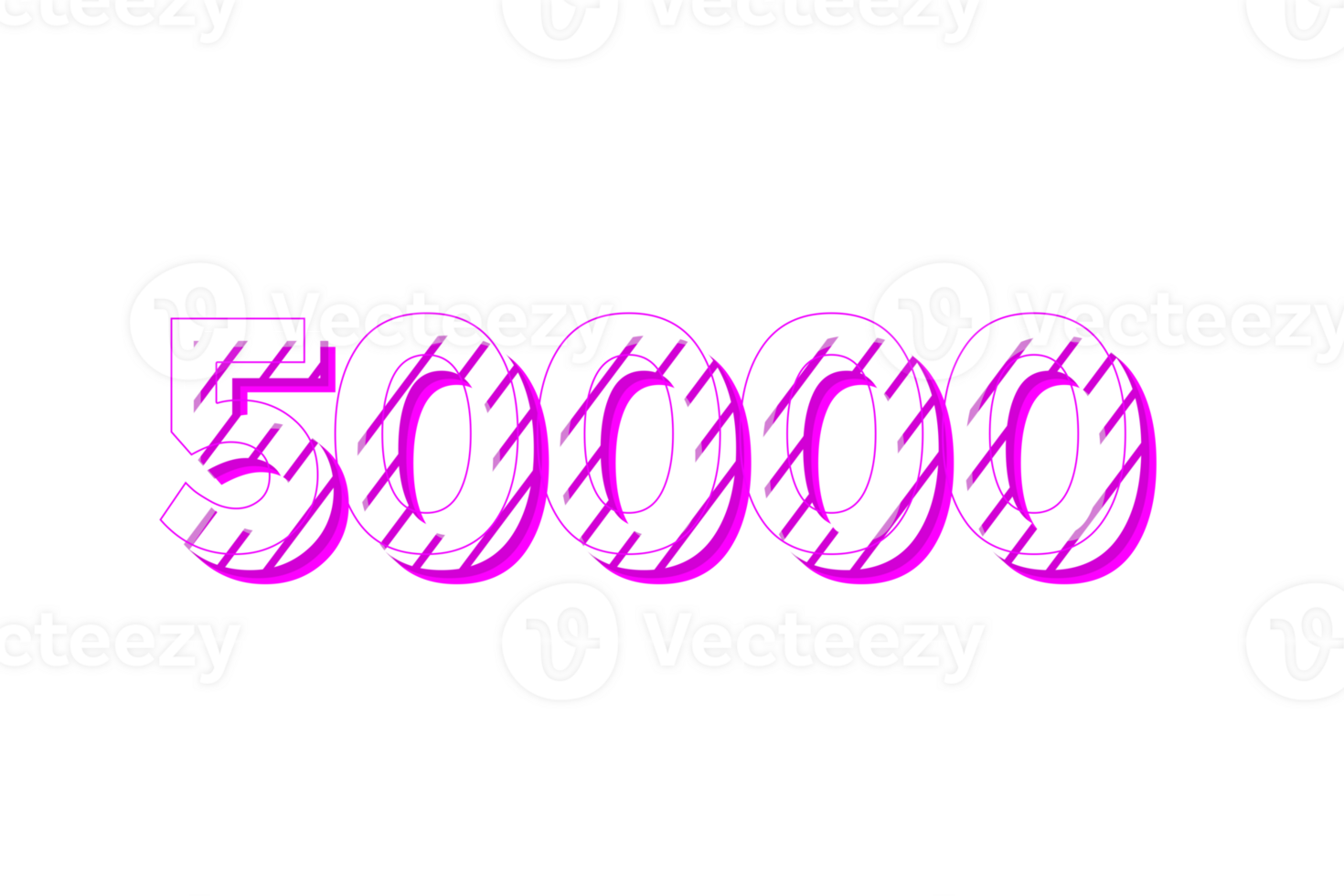 50000 subscribers celebration greeting Number with stripe design png