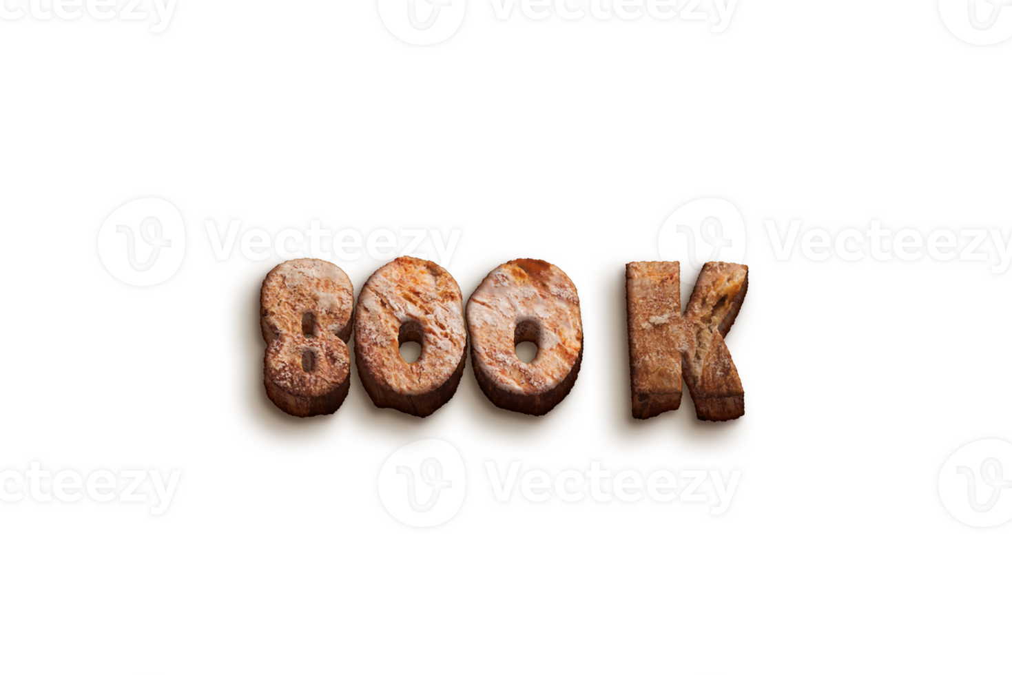 800 k subscribers celebration greeting Number with bakery design png