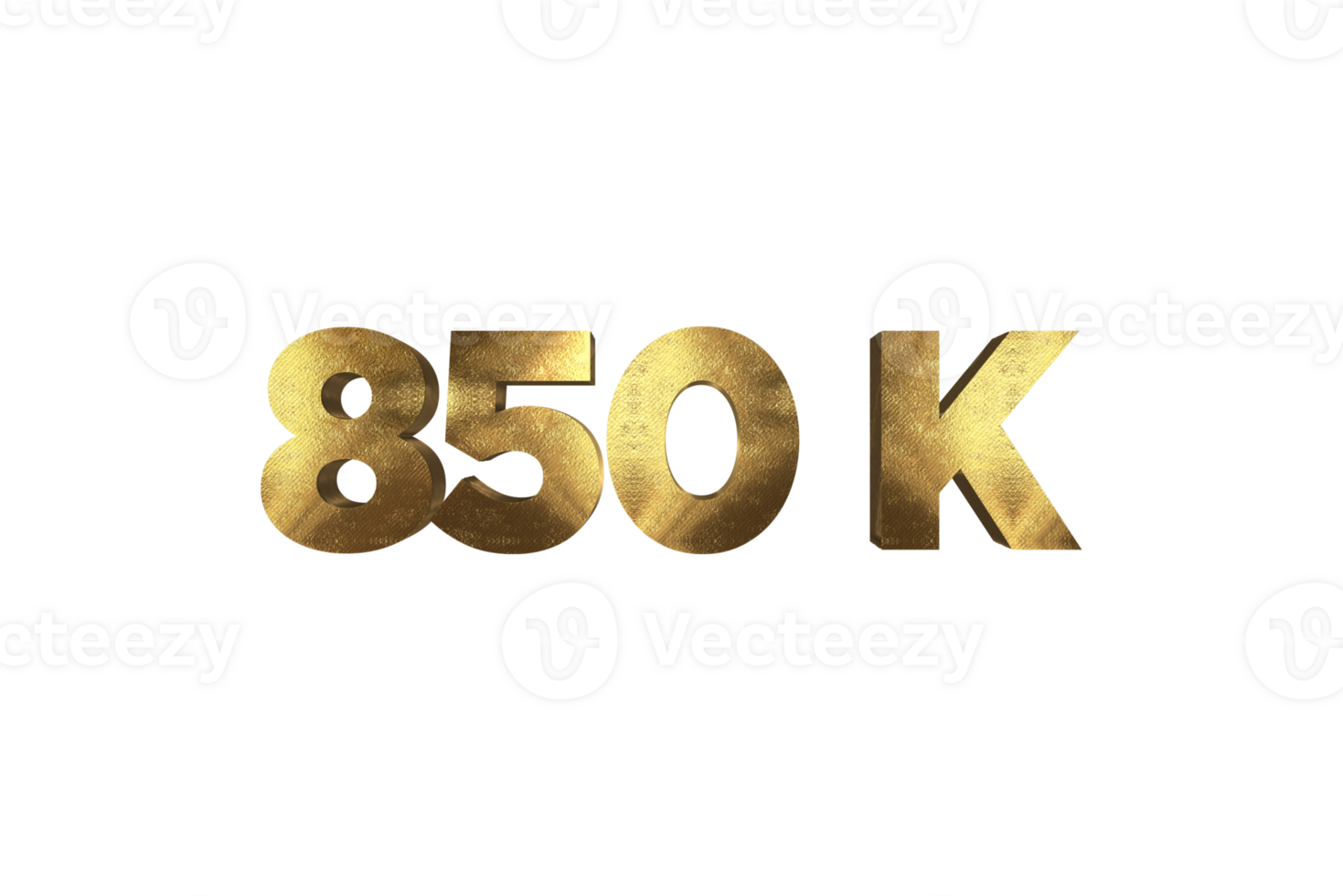 850 k subscribers celebration greeting Number with gold design png