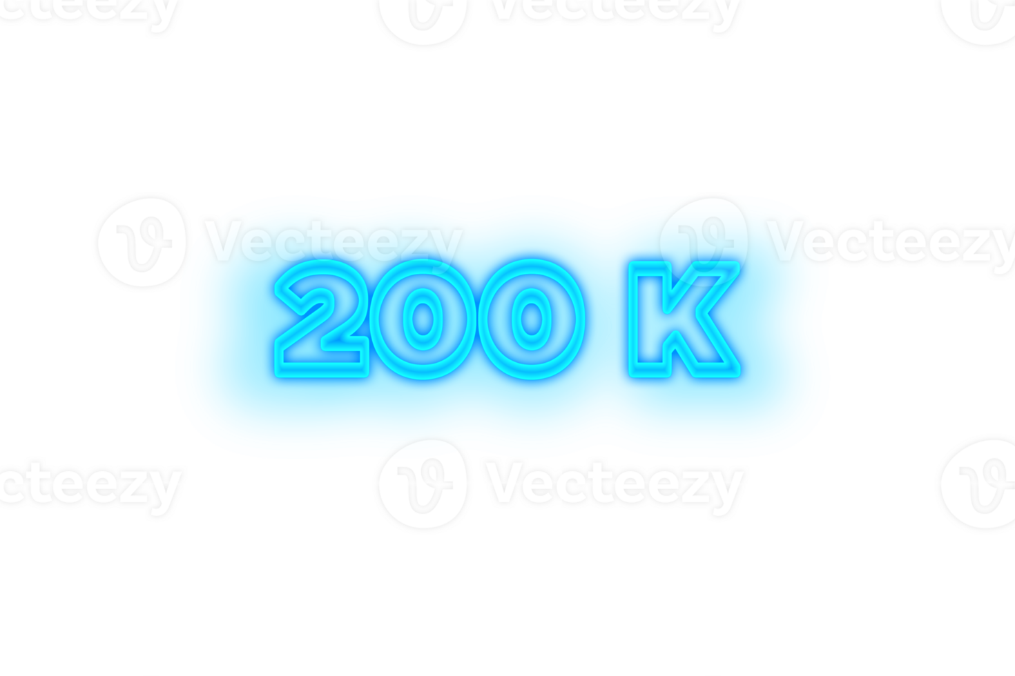 200 k subscribers celebration greeting Number with glow design png