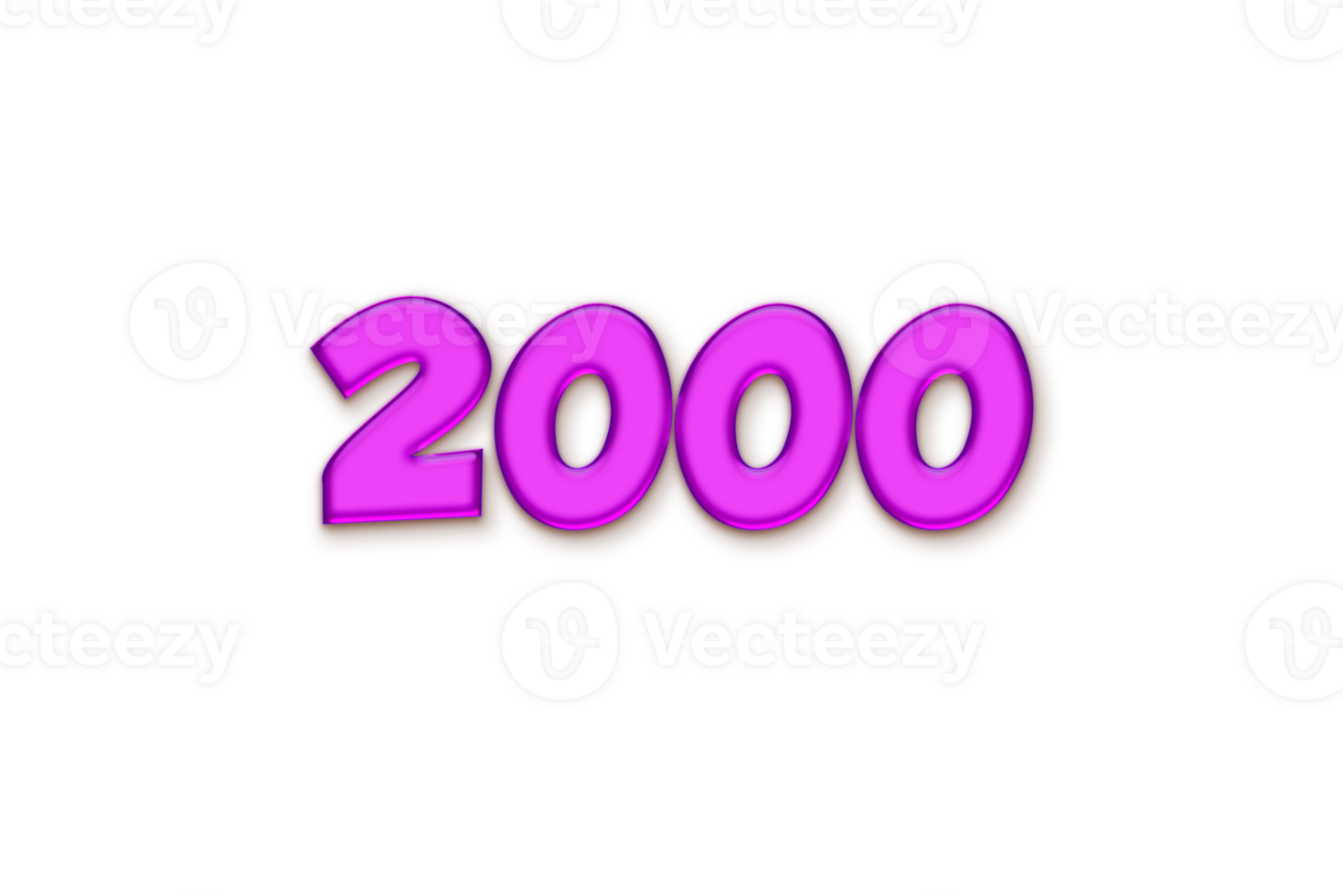 2000 subscribers celebration greeting Number with liquid design png
