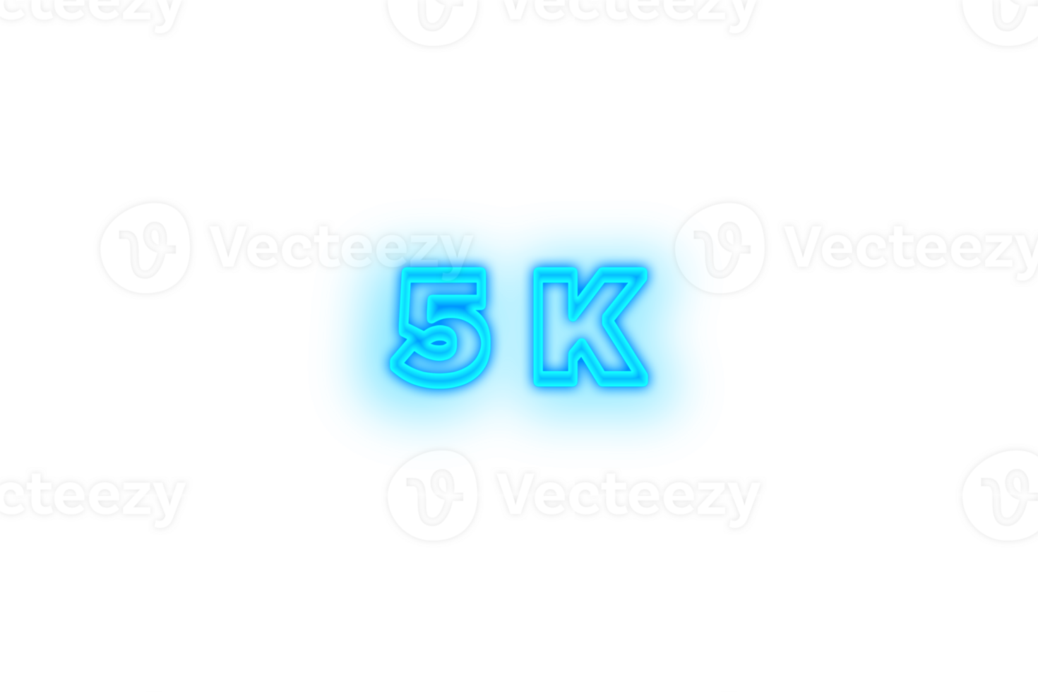5 k subscribers celebration greeting Number with glow design png