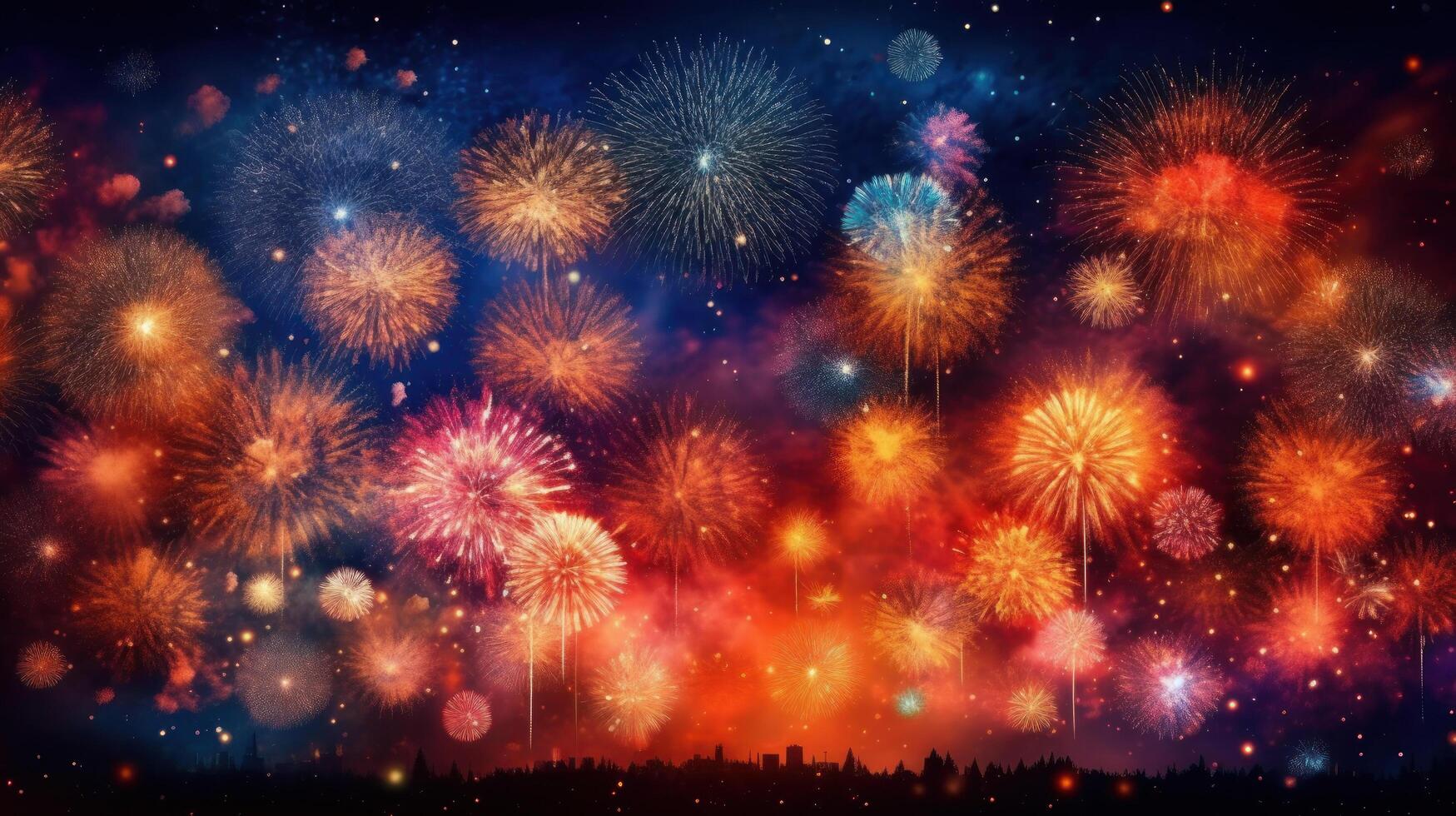 Party Holiday Background with Firework. Illustration photo