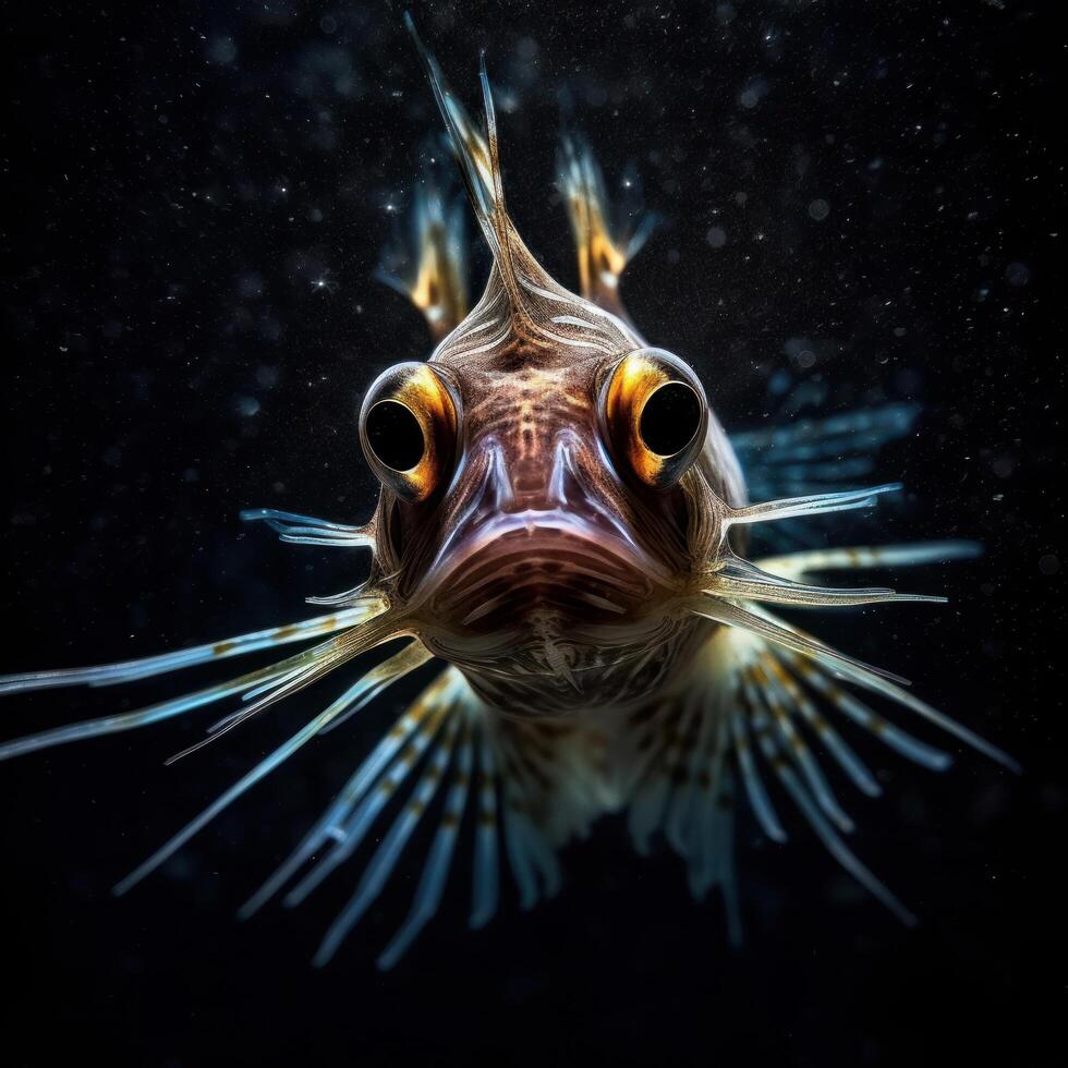 hermosa pescado submarino. ilustración generativo ai foto