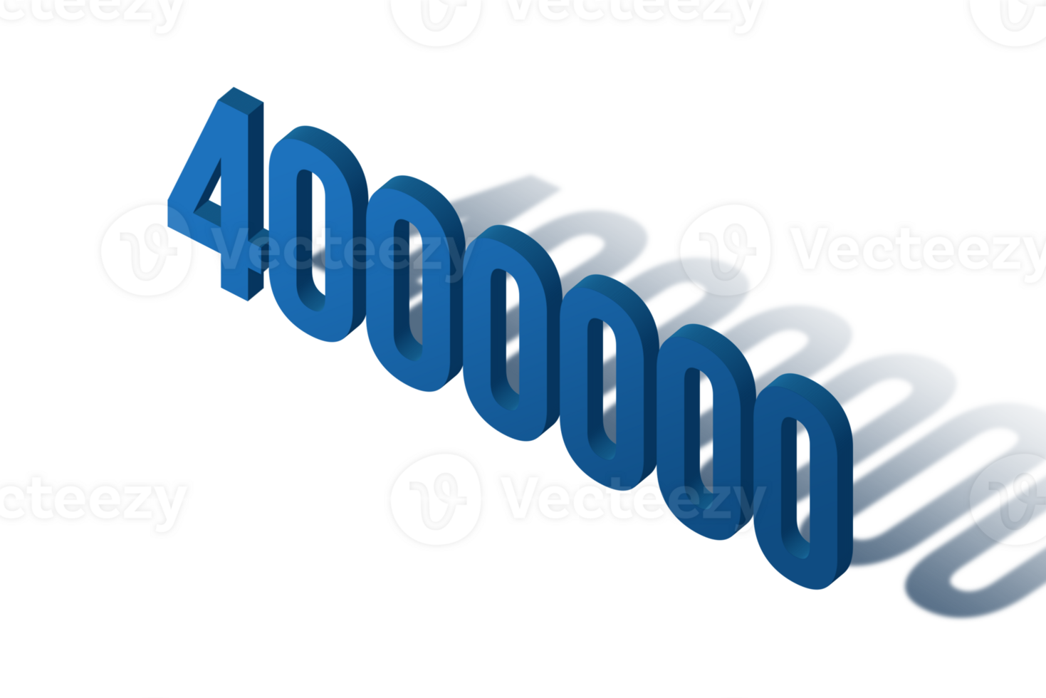 4000000 subscribers celebration greeting Number with isomatric design png