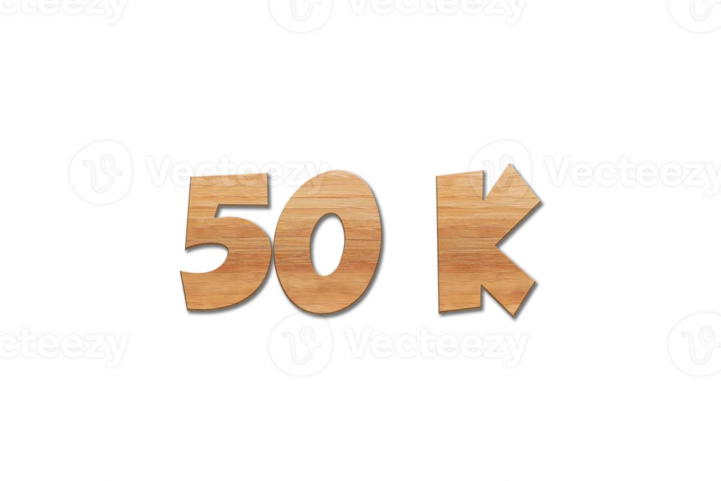 50 k subscribers celebration greeting Number with oak wood design png