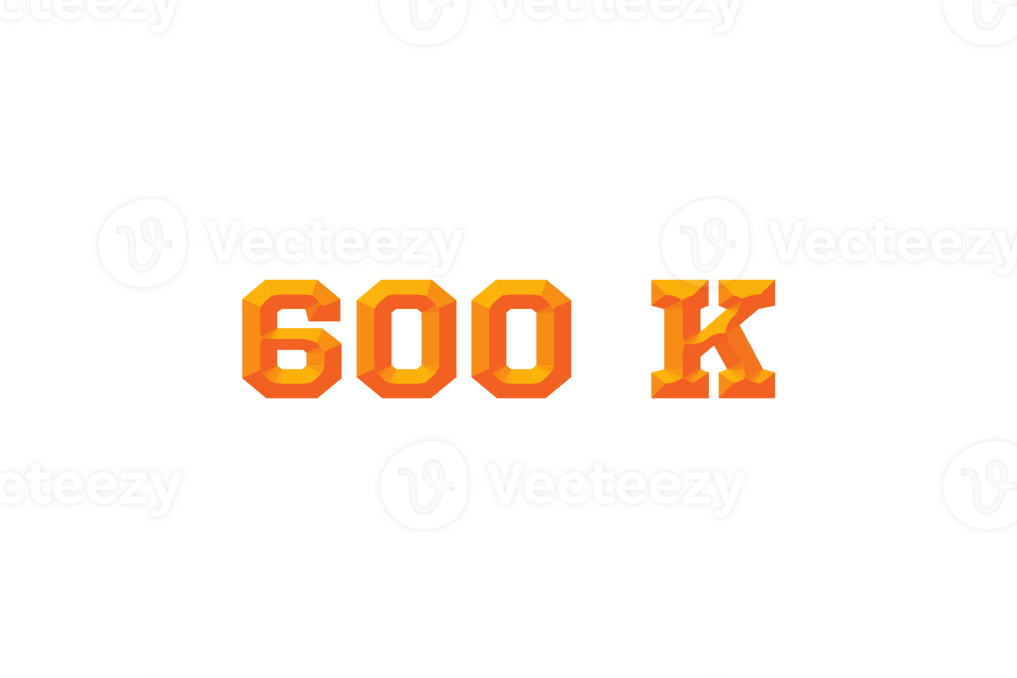 600 k les abonnés fête salutation nombre avec en relief conception png