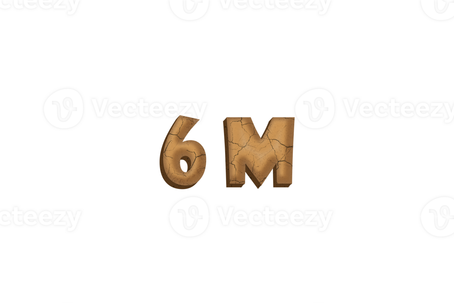 6 million subscribers celebration greeting Number with clay design png