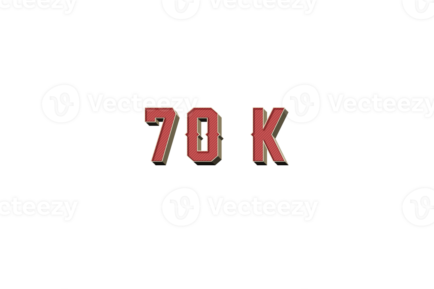 70 K iscritti celebrazione saluto numero con retrò design png