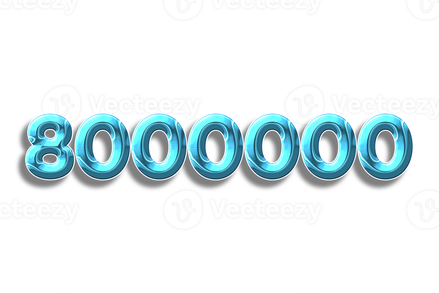 8000000 subscribers celebration greeting Number with plastic design png