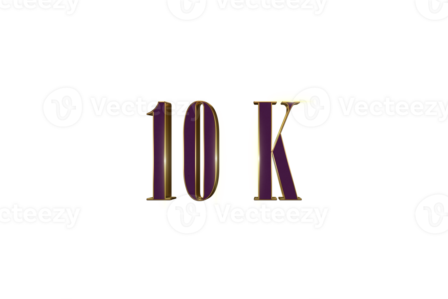 10 k subscribers celebration greeting Number with luxury design png
