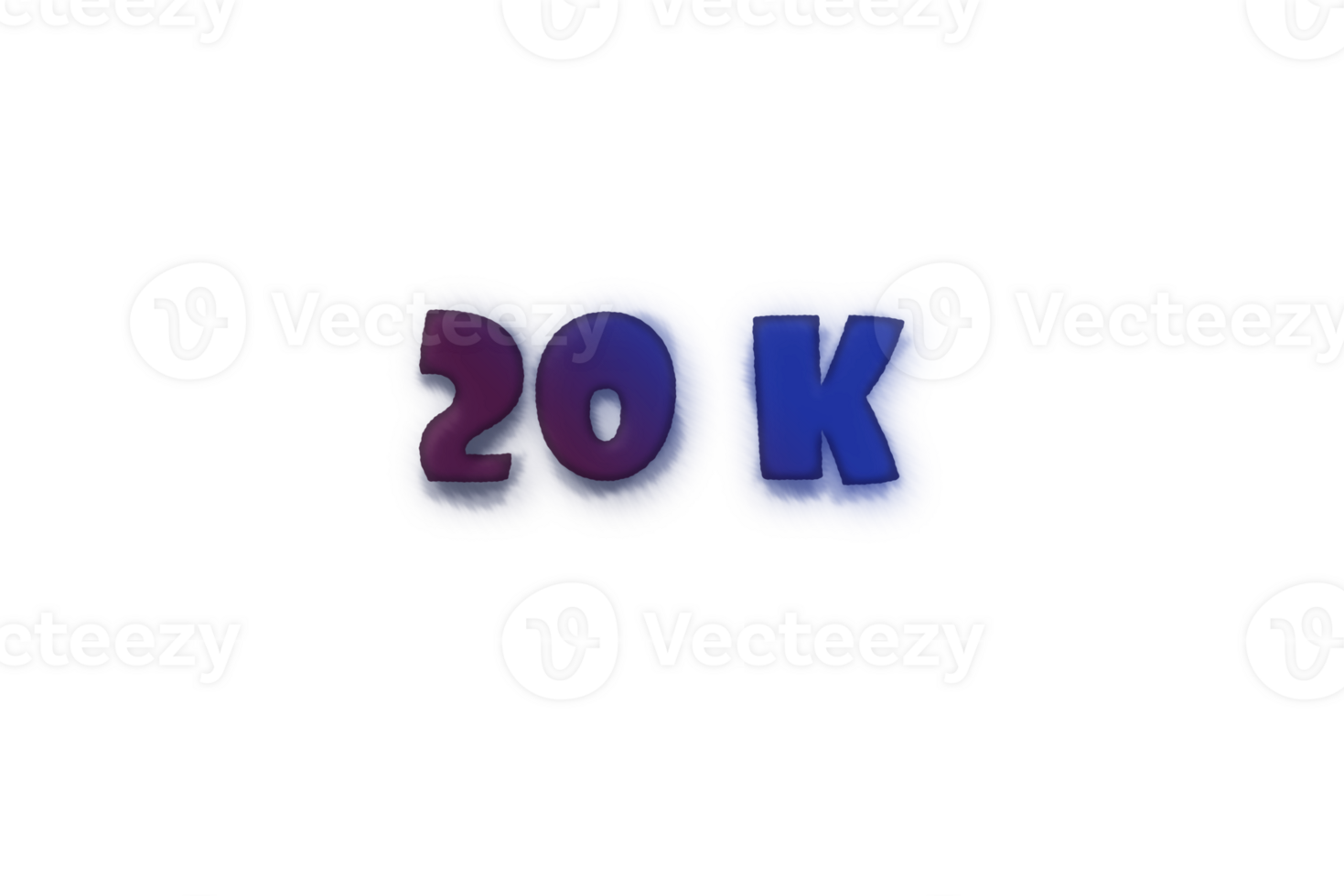 20 k subscribers celebration greeting Number with ink design png