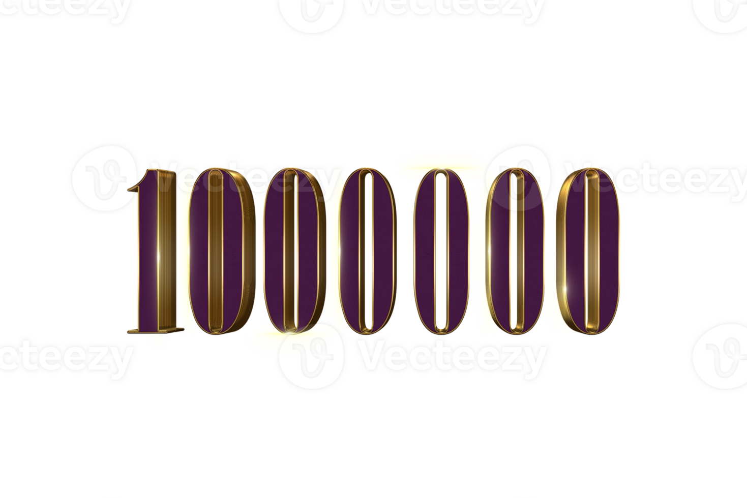 1000000 subscribers celebration greeting Number with luxury design png