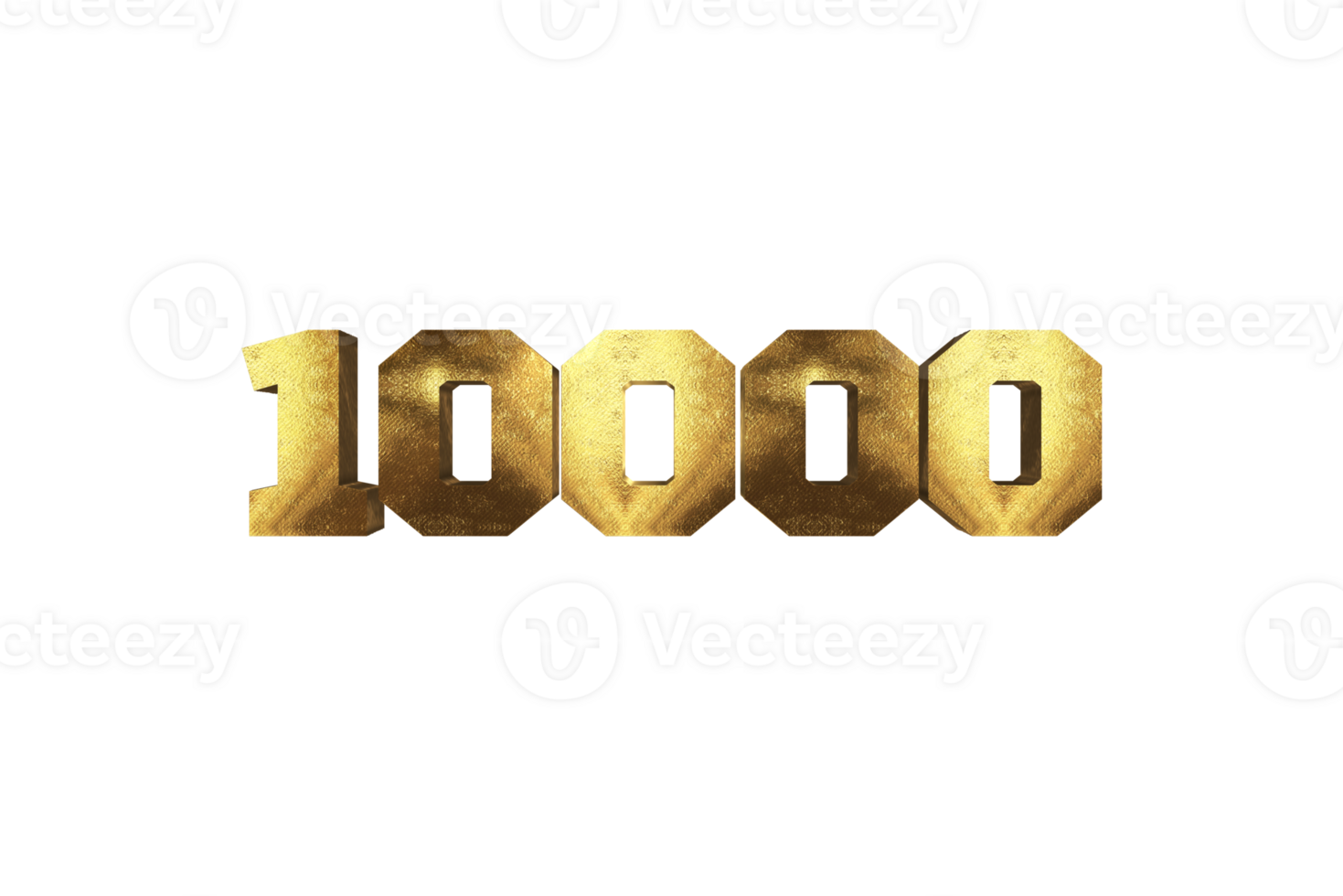 10000 subscribers celebration greeting Number with brass design png