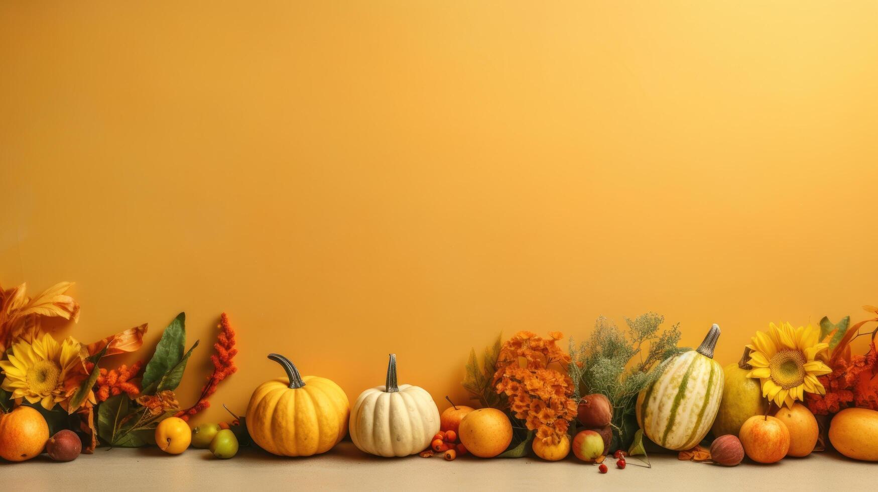 Yellow Thanksgiving day background. Illustration photo