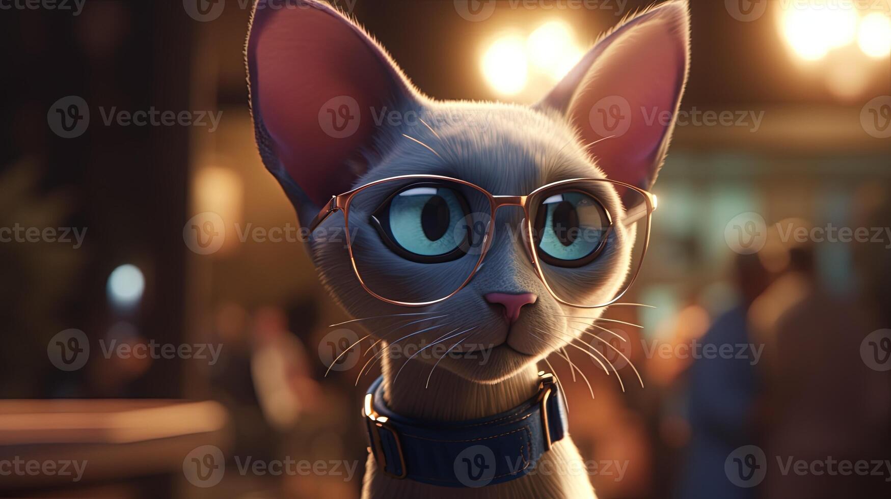 anthropomorphic cat, digital art illustration, photo