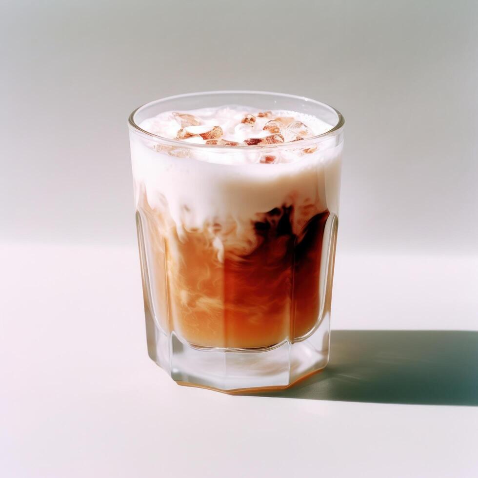 Glass of cappuccino isolated. Illustration photo