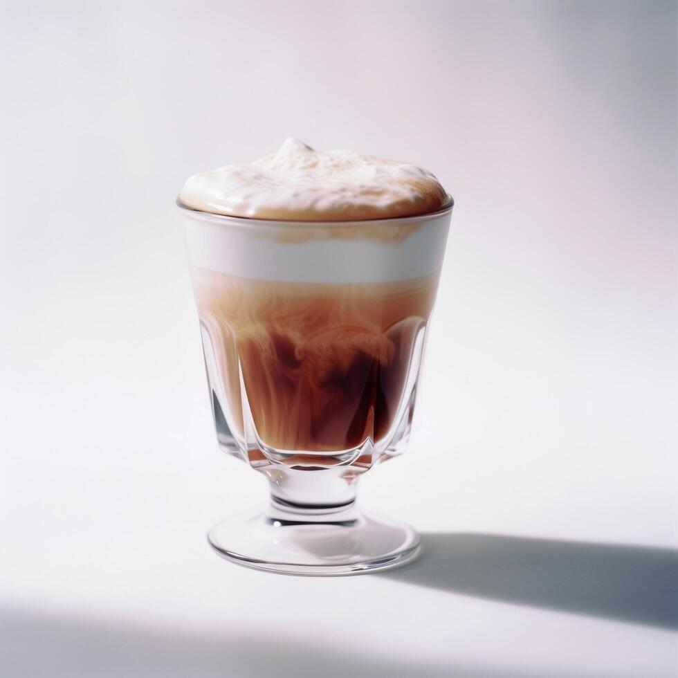 Glass of cappuccino isolated. Illustration photo