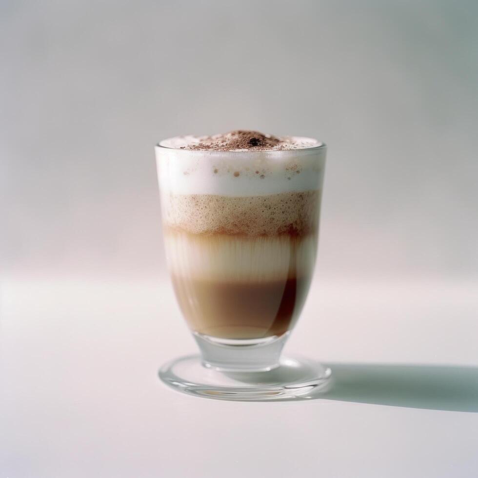 Glass of cappuccino isolated. Illustration photo