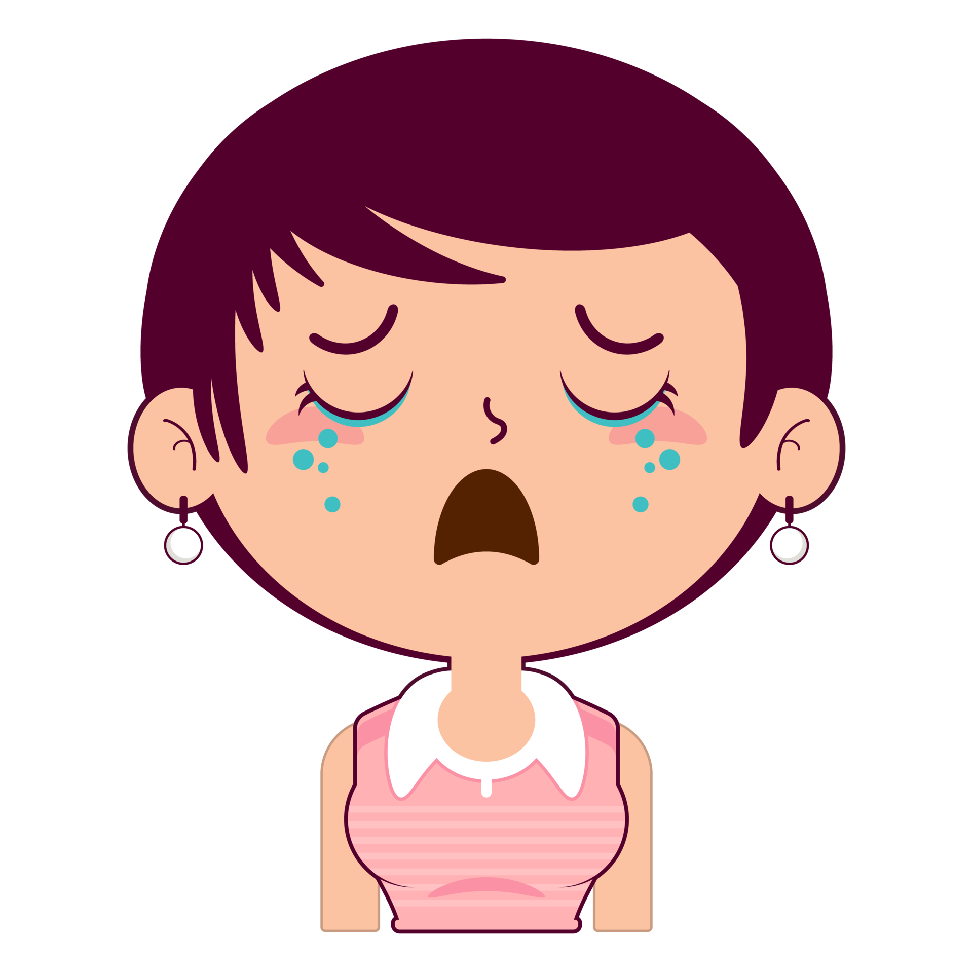 girl scared face cartoon cute 14320022 PNG