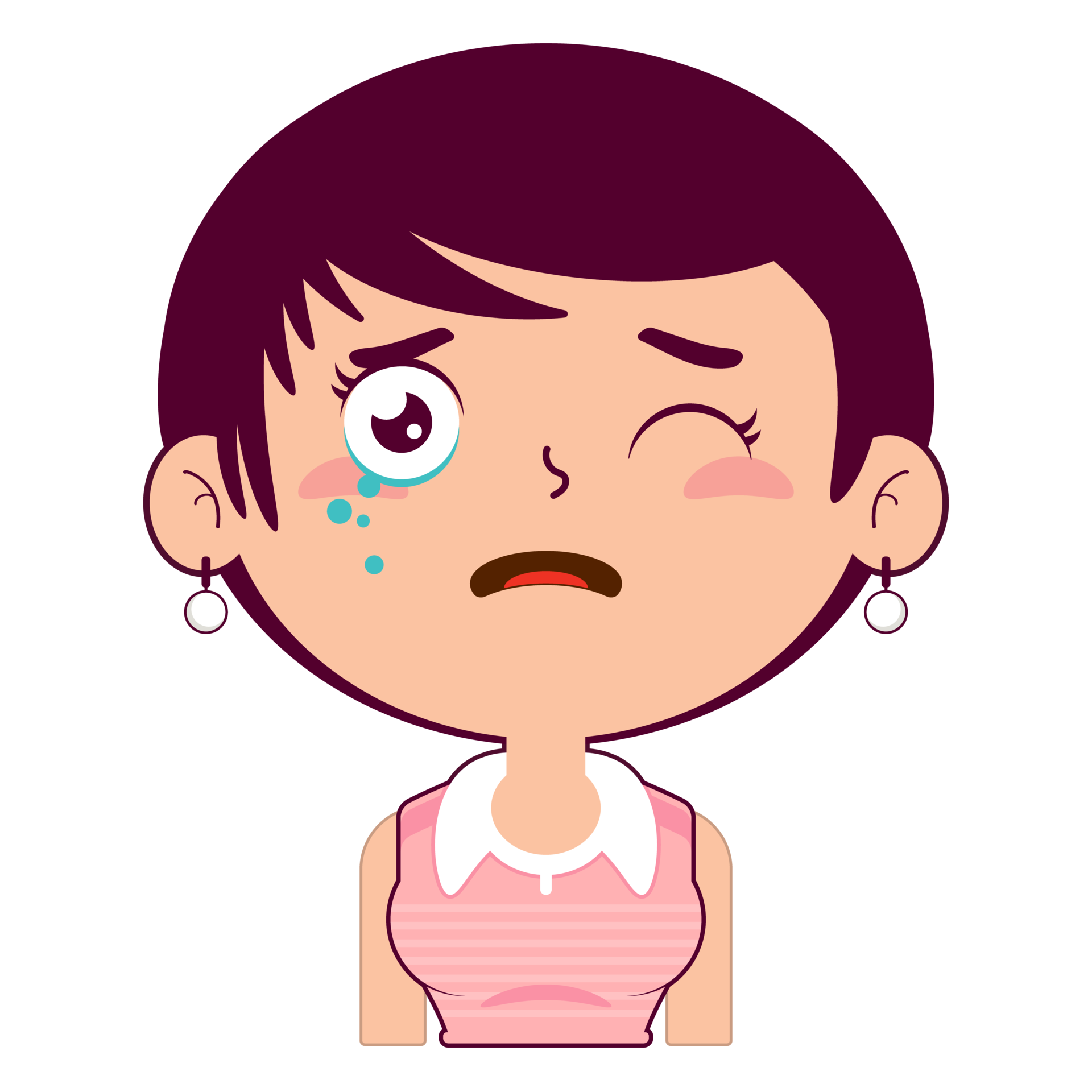 Scared Face Girl Clip Art - Scared Face Girl Image