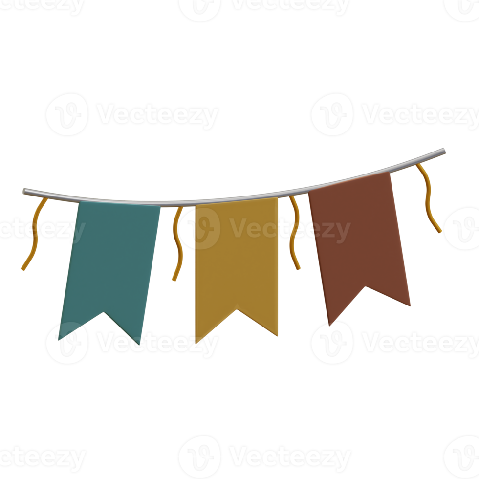 3d rendered colorful garland perfect for birthday design project png