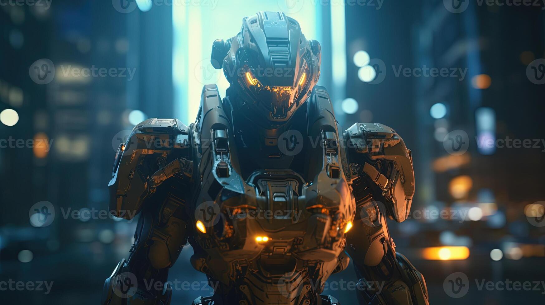heroic military science fiction soldier, digital art illustration, photo