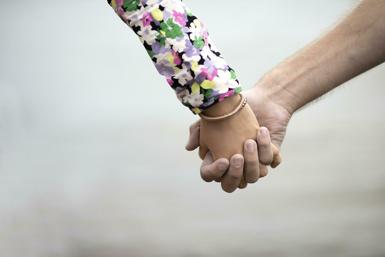 Romantic young couple in love on the beach photo