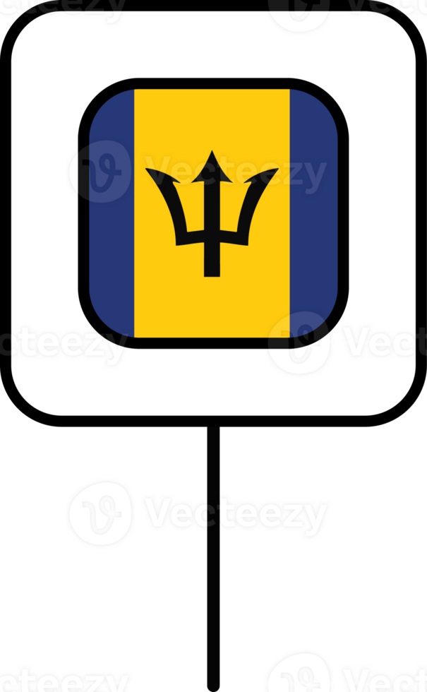 Barbados flag square pin icon. png