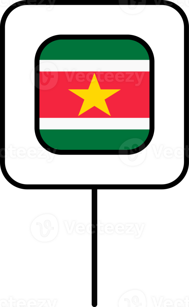 Suriname flag square pin icon. png