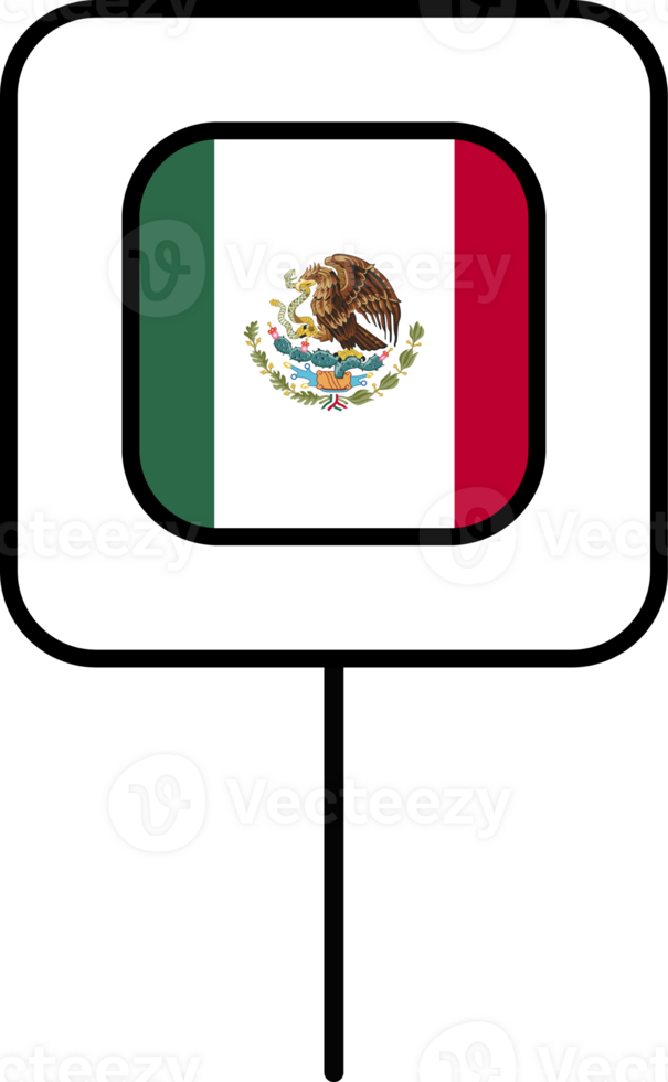 Mexico flag square pin icon. png