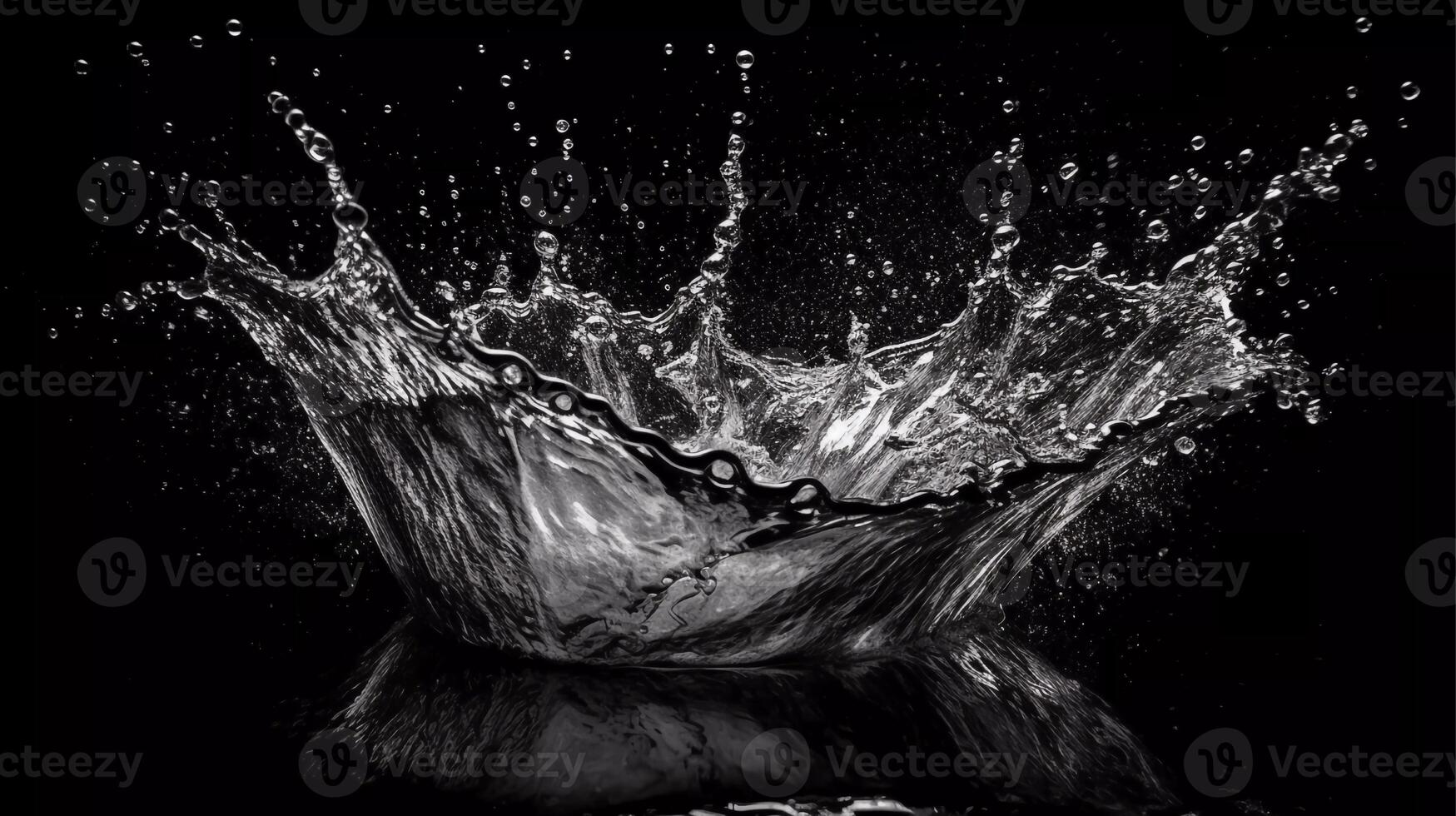 High-Speed Splash, Intricate Water Collision, water splashes forming photo