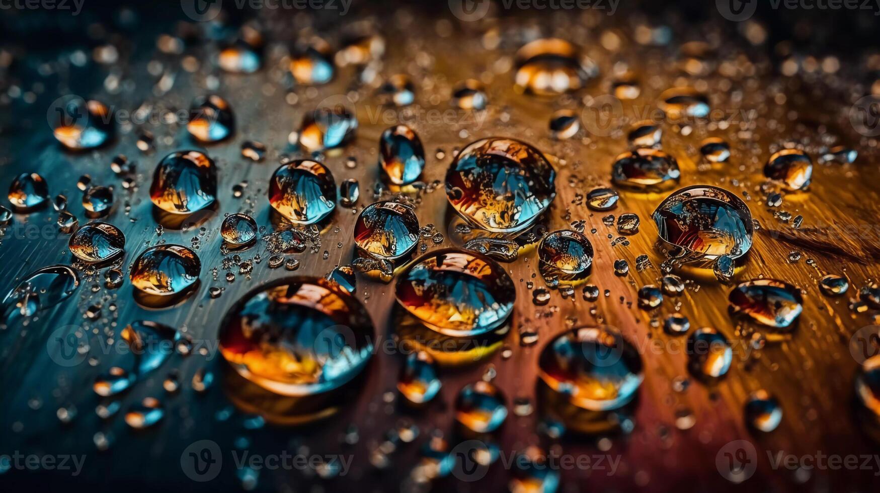 gotita bailar, agua gotas bailando en el superficie de un estanque generativo ai foto