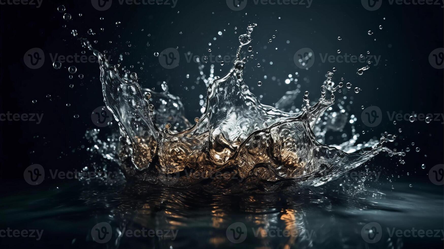 High-Speed Splash, Intricate Water Collision, water splashes forming photo