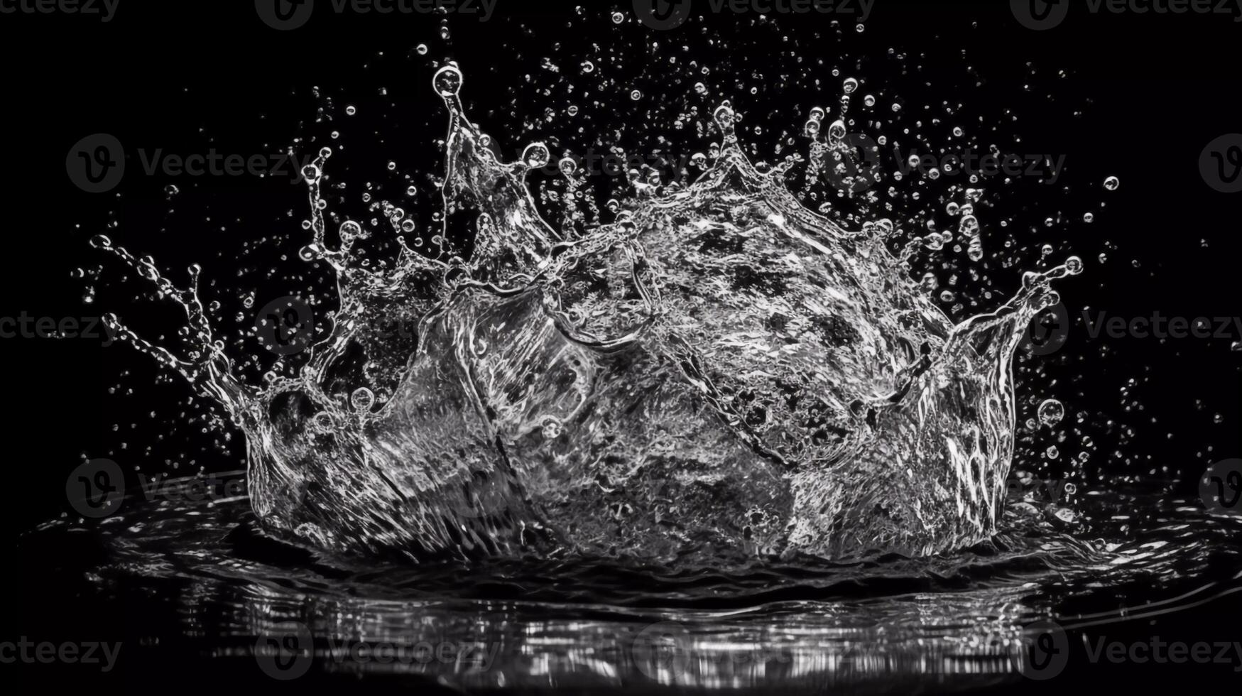 High-Speed Splash, Intricate Water Collision, water splashes forming photo