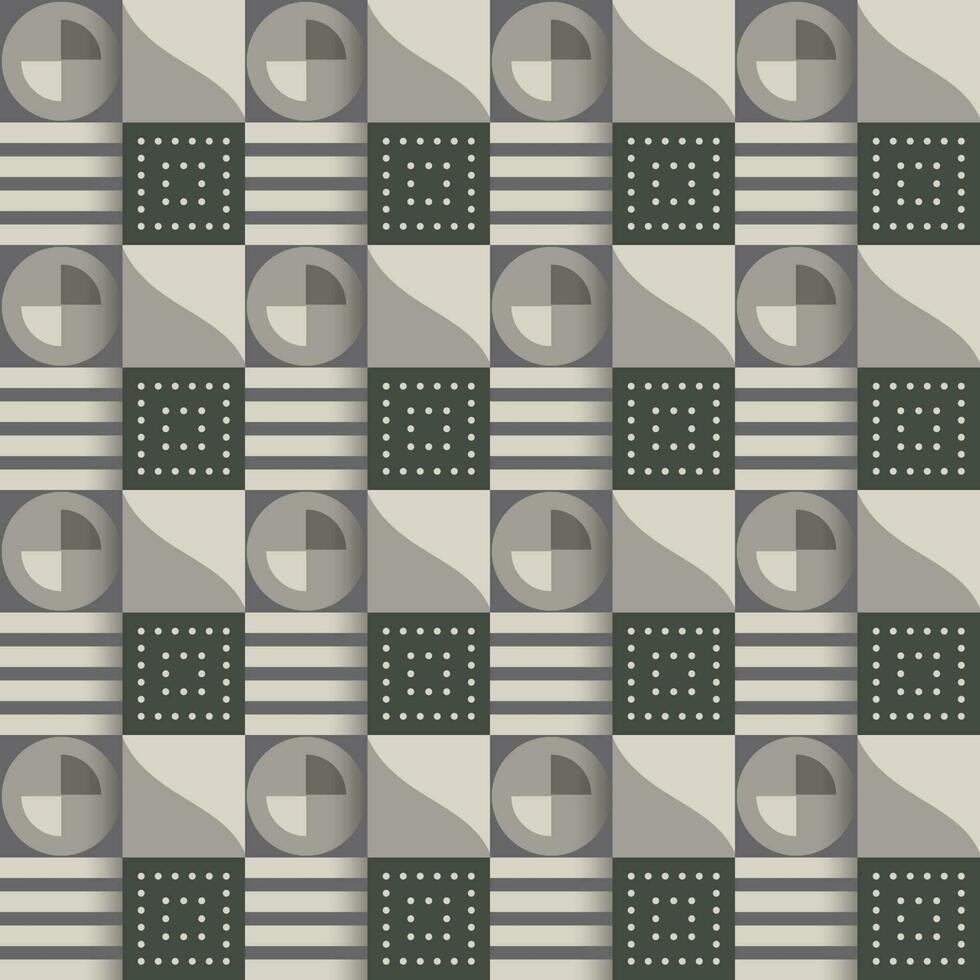 Endless Abstract Geometric Square Pattern Background In Black And Gray Color. vector