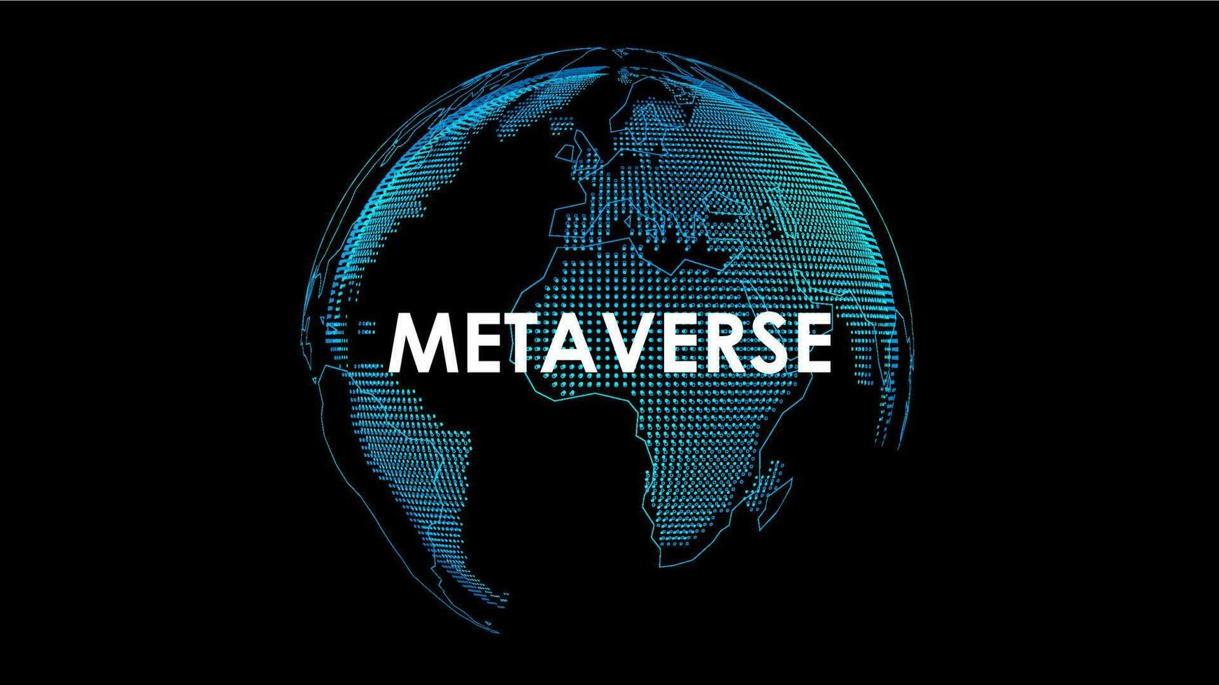 Metaverse digital virtual reality world technology with 3d hologram globe, vector illustration