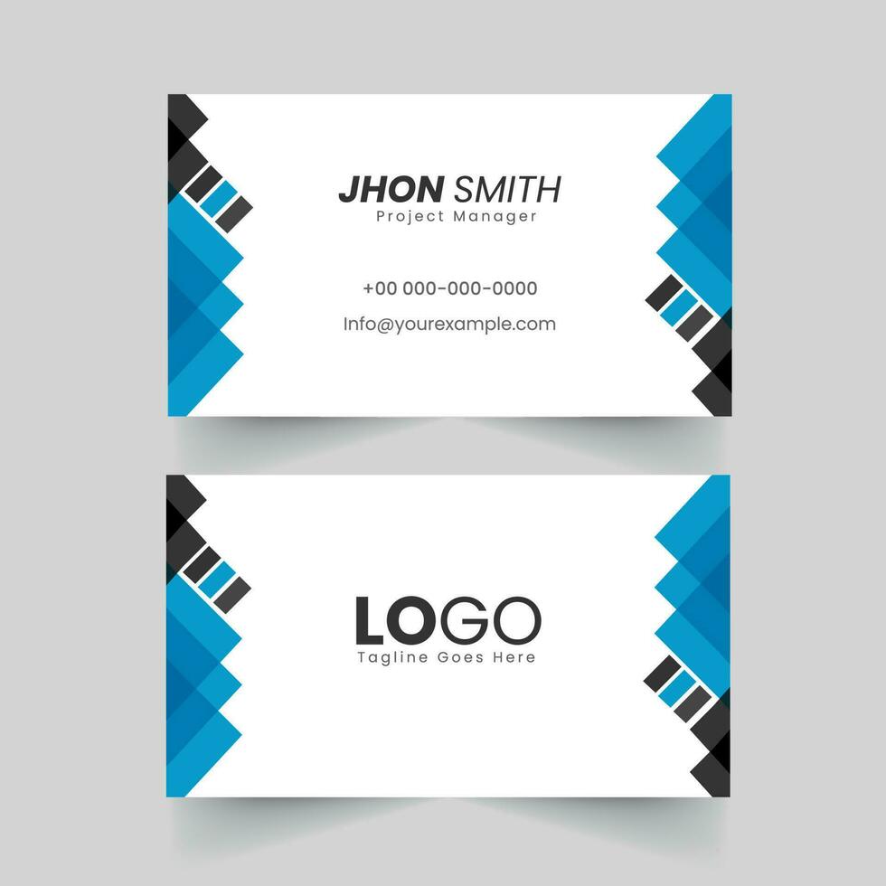 Abstract Business Or Visiting Card In Front And Back Side. vector