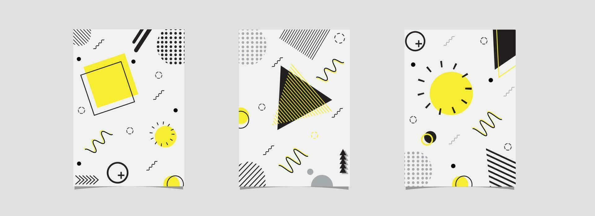 Set of template or flyer design with abstract geometric element decorated on white background. vector