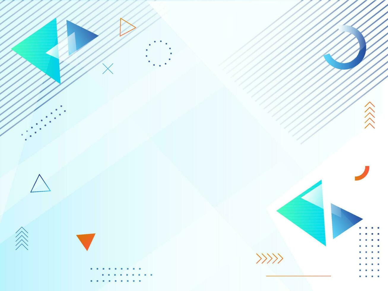 Abstract Geometric Background With Copy Space In Blue And White Color. vector